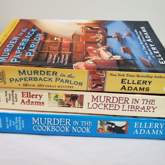 Lot of 3 ELLERY ADAMS - Cozy MYSTERIES - Book Retreat #2, 4, 7 MM PAPERBACK - Picture 12 of 13